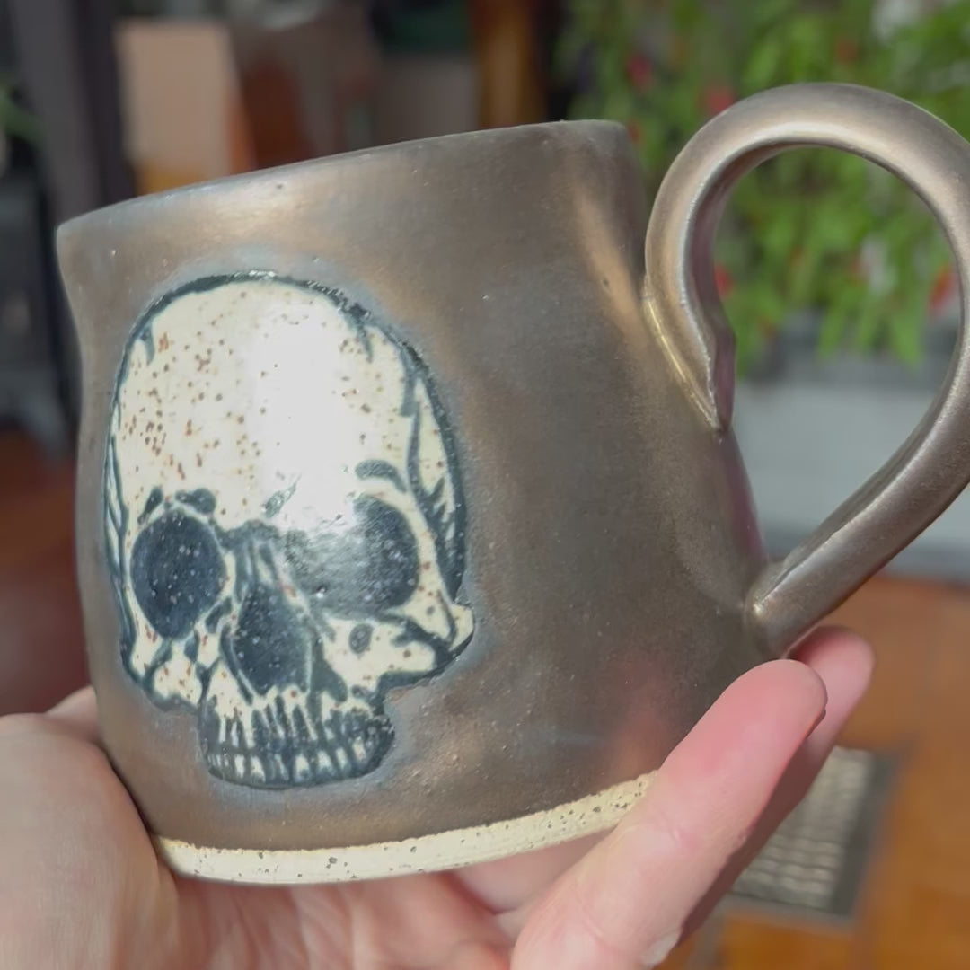 Bronze Skull Mug